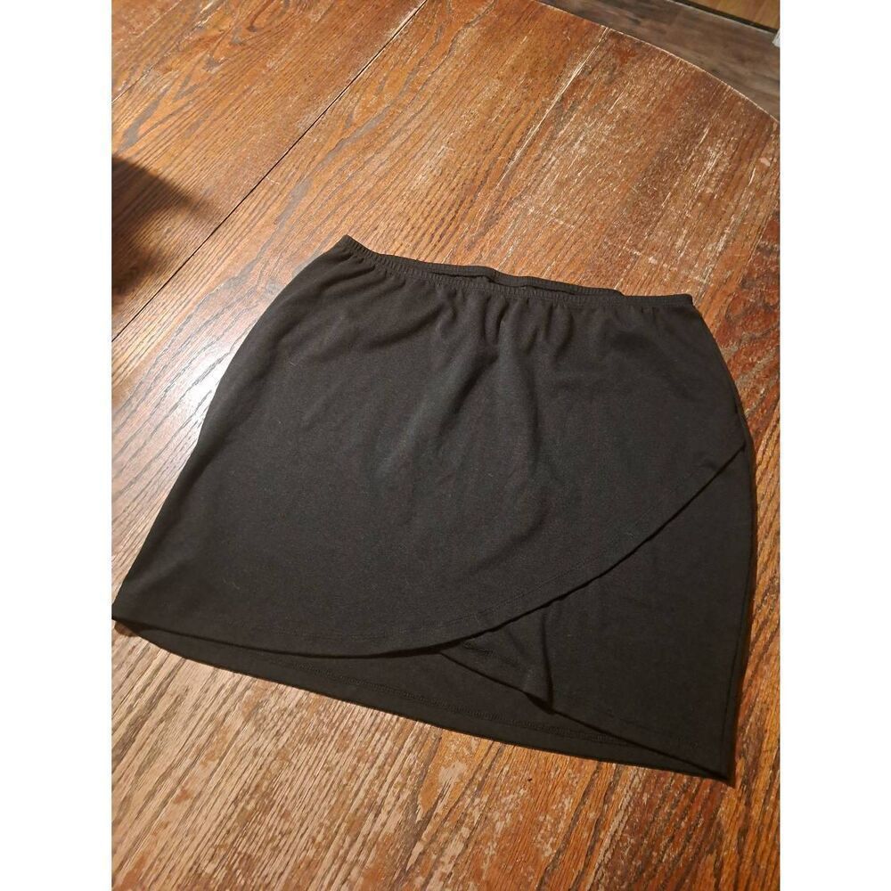 Womens 2X Rue 21 Black Elastic Waist Slip On Mini Skirt Stretch Casual